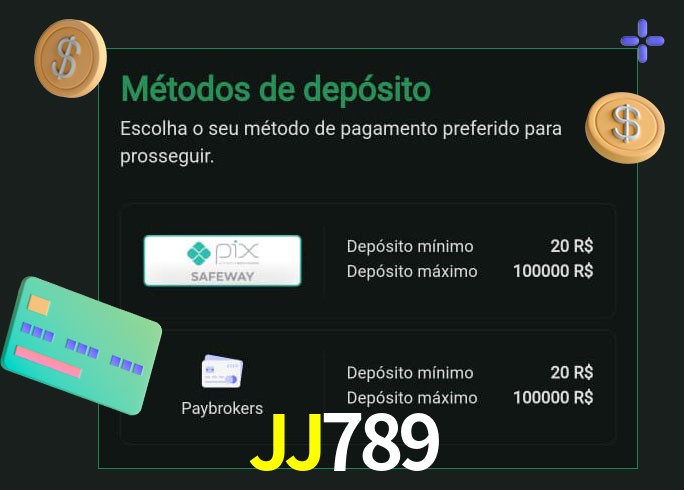 O cassino JJ789 oferece uma grande variedade de métodos de pagamento